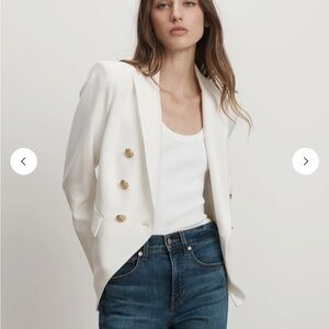Veronica Beard Ivory Blazer with Gold Accents